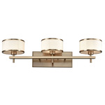 Utica Bathroom Vanity Light - Satin Brass / White Glass