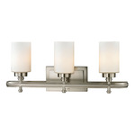 Dawson Bathroom Vanity Light - Brushed Nickel / White
