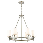 Dawson Chandelier - Satin Nickel / Opal White