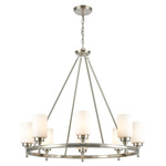 Dawson Chandelier - Satin Nickel / Opal White