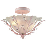 Circeo Semi Flush Ceiling Light - Light Pink / White