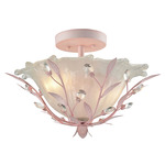 Circeo Semi Flush Ceiling Light - Light Pink / White