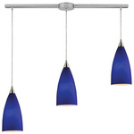 Vesta Slim Multi Light Pendant - Satin Nickel / Blue