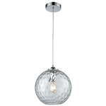 Watersphere Pendant - Polished Chrome / Clear