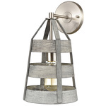 Brigantine Wall Sconce - Satin Nickel / Weathered Driftwood