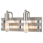 Brigantine Bathroom Vanity Light - Satin Nickel / Weathered Driftwood