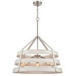 Brigantine Chandelier - Satin Nickel / Antique White