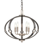 Armstrong Grove Wide Chandelier - Espresso / Satin Nickel