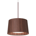 Twiggy Wood Pendant - Burgundy / Rosewood