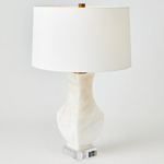 Square Urn Table Lamp - Alabaster / Off White