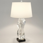 Facet Block Table Lamp - Clear / Matte White