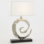 Swirl Table Lamp - Nickel / White Linen