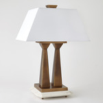 Capitol Table Lamp - Bronze / White Linen