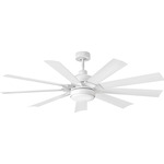 Turbine Smart Ceiling Fan with Light - Chalk White