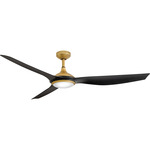Talan Smart Ceiling Fan with Light - Heritage Brass / Matte Black