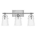 Foster Bathroom Vanity Light - Chrome / Etched Opal
