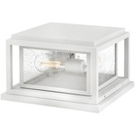 Republic 120V Outdoor Pier Mount Light - Textured White / Clear Seedy