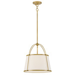 Clarke Pendant - Off White / Lacquered Dark Brass