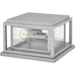 Republic 120V Outdoor Pier Mount Light - Satin Nickel / Clear Seedy