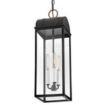 Campbell Outdoor Pendant - Black / Burnished Bronze / Clear