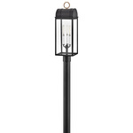 Campbell 120V Outdoor Post Light - Black / Burnished Bronze / Clear