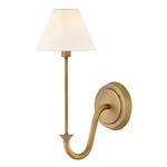 Greta Wall Light - Heritage Brass / Off White