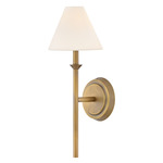 Greta Slender Wall Light - Heritage Brass / Opal