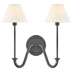 Greta Wall Sconce - Blackened Brass / Off White