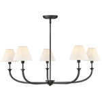 Greta Chandelier - Blackened Brass / Off White
