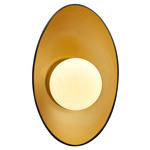 Ambiance Oval Coupe Wall Sconce - Carbon / Champagne Gold