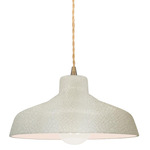 Radiance Loft Pendant - Antique Brass / White Crackle