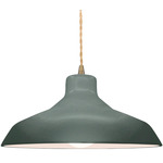 Radiance Loft Pendant - Antique Brass / Pewter Green