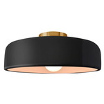 Radiance Spire Semi Flush Ceiling Light - Brushed Brass / Gloss Black / Matte White