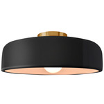 Radiance Spire Semi Flush Ceiling Light - Brushed Brass / Gloss Black