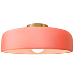 Radiance Spire Semi Flush Ceiling Light - Brushed Brass / Gloss Blush