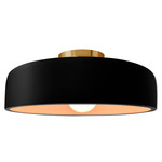 Radiance Spire Semi Flush Ceiling Light - Brushed Brass / Carbon