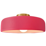 Radiance Spire Semi Flush Ceiling Light - Brushed Brass / Cerise