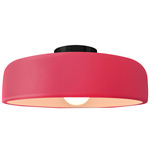 Radiance Spire Semi Flush Ceiling Light - Matte Black / Cerise