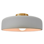 Radiance Spire Semi Flush Ceiling Light - Brushed Brass / Matte White