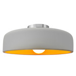 Radiance Spire Semi Flush Ceiling Light - Brushed Nickel / Matte White / Champagne Gold