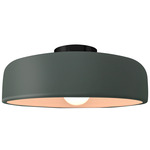 Radiance Spire Semi Flush Ceiling Light - Matte Black / Pewter Green