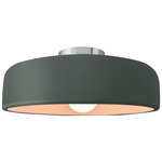 Radiance Spire Semi Flush Ceiling Light - Brushed Nickel / Pewter Green
