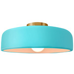 Radiance Spire Semi Flush Ceiling Light - Brushed Brass / Reflecting Pool