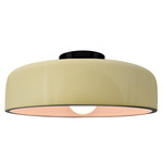 Radiance Spire Semi Flush Ceiling Light - Matte Black / Vanilla Gloss