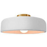 Radiance Spire Semi Flush Ceiling Light - Brushed Brass / Gloss White