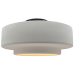 Radiance Tier Semi Flush Ceiling Light - Matte Black / Bisque