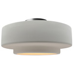Radiance Tier Semi Flush Ceiling Light - Brushed Nickel / Bisque