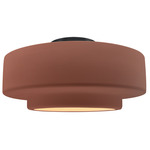 Radiance Tier Semi Flush Ceiling Light - Matte Black / Canyon Clay