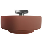 Radiance Tier Semi Flush Ceiling Light - Brushed Nickel / Canyon Clay