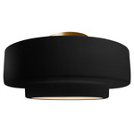 Radiance Tier Semi Flush Ceiling Light - Brushed Brass / Carbon